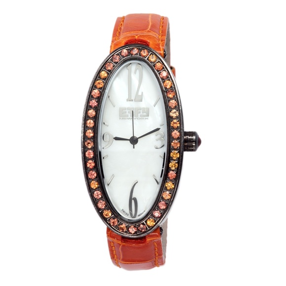 Orange Sapphire Diamond 1.91 Tcw Luxury Watch main image 5